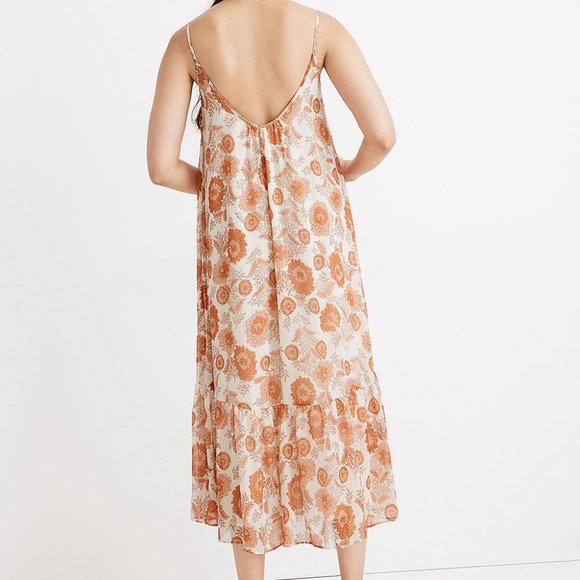 Madewell Antique Cream Floral Cami Midi Dress, New - Picture 2 of 4